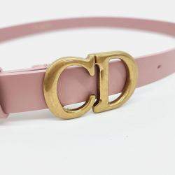 Pre Owned Dior Pink Leather Saddle Belt