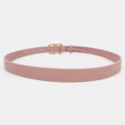 Pre Owned Dior Pink Leather Saddle Belt