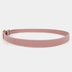 Pre Owned Dior Pink Leather Saddle Belt