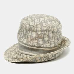 مملوكة مسبقًا Christian Dior Blue Oblique Jacquard Bucket Hat 57cm