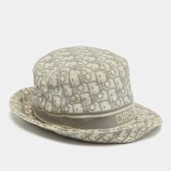 مملوكة مسبقًا Christian Dior Blue Oblique Jacquard Bucket Hat 57cm
