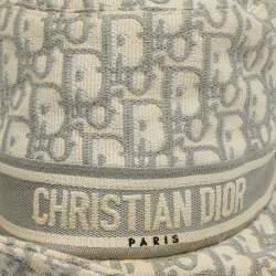 مملوكة مسبقًا Christian Dior Blue Oblique Jacquard Bucket Hat 57cm