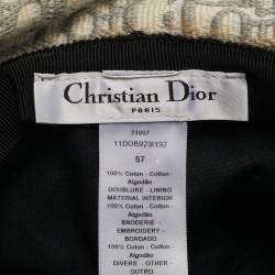 مملوكة مسبقًا Christian Dior Blue Oblique Jacquard Bucket Hat 57cm