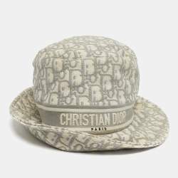 مملوكة مسبقًا Christian Dior Blue Oblique Jacquard Bucket Hat 57cm