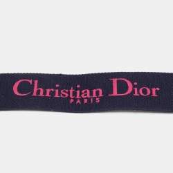 مملوكة مسبقًا Dior Embroidered Logo Bag Shoulder Strap Pink/Navy Blue Canvas