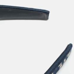 Pre Owned Dior Navy Blue Oblique Canvas Headband
