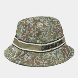 مملوكة مسبقًا Dior Green Cotton Dioriviera D-Bobby Bucket Hat Size 57