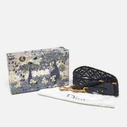 Pre Owned حمالة حقيبة كتف ديور جلد مضفر أسود