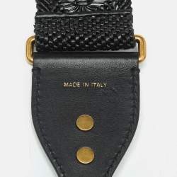 Pre Owned حمالة حقيبة كتف ديور جلد مضفر أسود