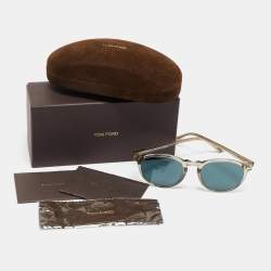 Pre Owned Tom Ford Blue Aurrele TF904 Round Sunglasses