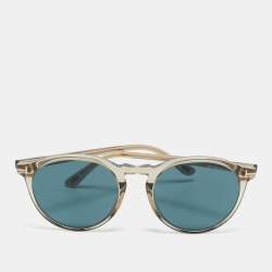 Pre Owned Tom Ford Blue Aurrele TF904 Round Sunglasses