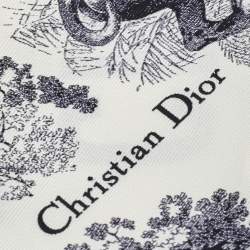 مملوكة مسبقًا Dior Blue/White Toile de Jouy Silk Mitzah Scarf
