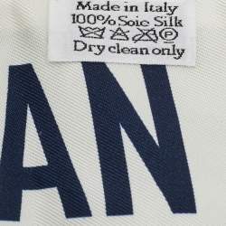 مملوكة مسبقًا Dior Blue/White Toile de Jouy Silk Mitzah Scarf