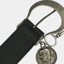 Pre Owned حزام كريستيان ديور جلد أسود 95