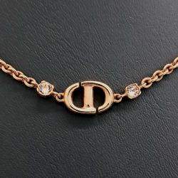 Pre Owned قلادة ديور مطلية بالذهب الوردي