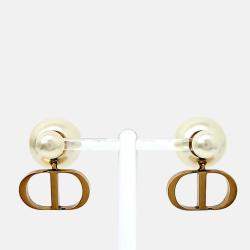 Pre Owned أقراط ديور متقابلة معدنية مطلية