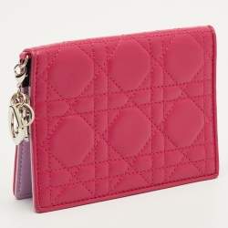 مملوكة مسبقًا Dior Lady Dior Pink Cannage Leather Passport Holder