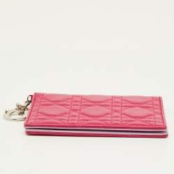 مملوكة مسبقًا Dior Lady Dior Pink Cannage Leather Passport Holder