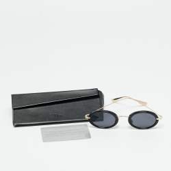 Pre Owned Dior Black/Gold Tone Hypnotic 2 Oval Sunglasses