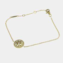 مملوكة مسبقًا Christian Dior Rose Devan 18K Yellow Gold Mother Of Pearl Charm Bracelet Gold