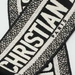 مملوكة مسبقًا Dior Bag Shoulder Strap Black/White Embroidered Canvas and Leather