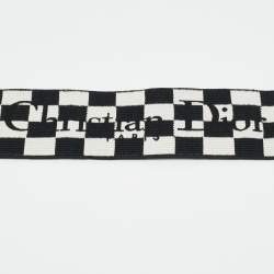 مملوكة مسبقًا Dior Bag Shoulder Strap Black/White Embroidered Canvas and Leather