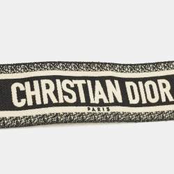 Pre Owned Dior Bag Shoulder Strap Black Embroidered Canvas
