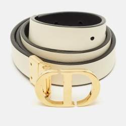 مملوكة مسبقًا Dior CD Reversible Buckle Belt Black/White Leather