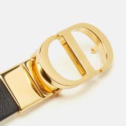 مملوكة مسبقًا Dior CD Reversible Buckle Belt Black/White Leather