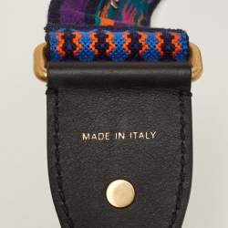 Pre Owned Dior Multicolor Embroidered Canvas and Leather Embellished Bag Shoulder Strap