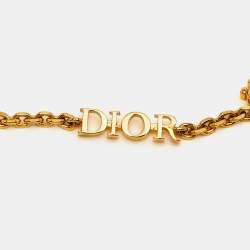 Pre Owned Dior Giraffe Crystals Gold Tone Bracelet