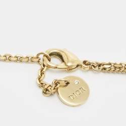 مملوكة مسبقًا Dior Petit CD Crystals Gold Tone Double Necklace