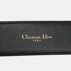 Pre Owned حزام خصر ديور شعار سي دي جلد أسود 70 سم