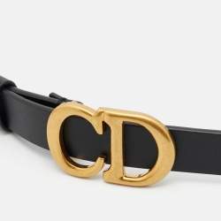 مملوكة مسبقًا حزام ديور سادل جلد أسود 85 سم