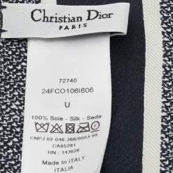 Pre Owned وشاح ديور حرير ميتزاه طباعة زهور أزرق منتصف الليل