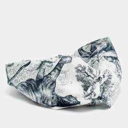 مملوكة مسبقًا رباط رأس ديور حرير تويل دي جوي سافاج أزرق كحلي/أبيض