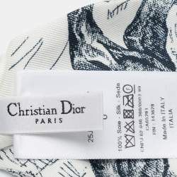 مملوكة مسبقًا رباط رأس ديور حرير تويل دي جوي سافاج أزرق كحلي/أبيض