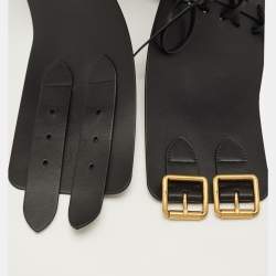 Pre Owned Dior D Lace Corset 85 CM Wide Belt Black Leather