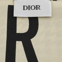 Pre Owned Dior Black & beige 30 Montaigne Printed Silk bandeau