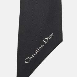 Pre Owned Dior Black & beige 30 Montaigne Printed Silk bandeau