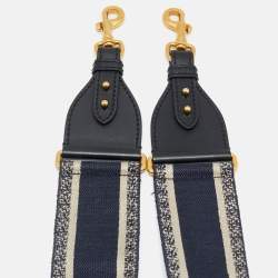 Pre Owned حمالة حقيبة كتف ديور كانفاس مطرز أسود