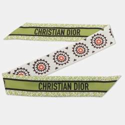 Pre Owned وِشاح ديور حرير ملون مطبوع ميتزا باندو