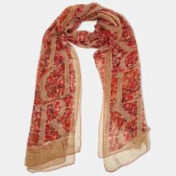 Pre Owned وشاح ديور حرير مطبوع متعدد الألوان