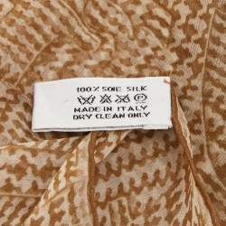 مملوكة مسبقًا Dior Beige Printed Silk Scarf
