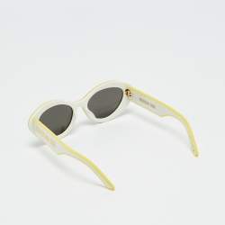 Pre Owned Dior White/Yellow Mirrored DiorPacific B1U 95A4 Cat Eye Sunglasses