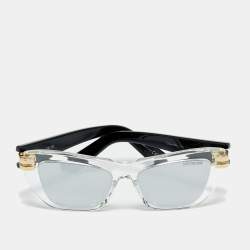 Pre Owned Dior Black/Silver Mirrored Cdior B2U 89A4 Cat Eye Sunglasses