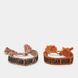 مملوكة مسبقًا Dior J'Adior Woven Fabric Friendship Bracelet Set of 2
