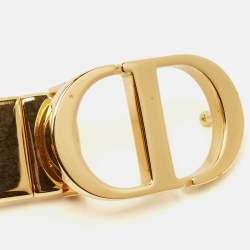 Pre Owned Dior CD 95 CM Reversible Buckle Belt Beige/Black Leather