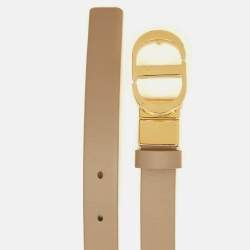 Pre Owned Dior CD 95 CM Reversible Buckle Belt Beige/Black Leather