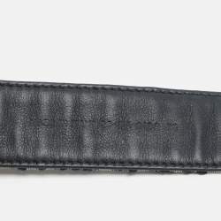 Pre Owned حزام ديور ديوركويك كانفاس أوبليك بيج/أزرق كحلي بإبزيم 85 سم 